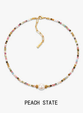 PEACHSTATE新款天然宝石珍珠项链
