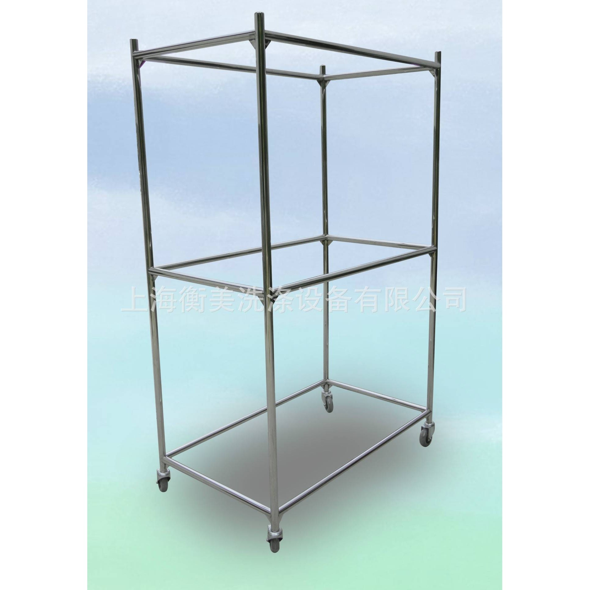 【厂家直销】酒店制服双层挂衣架 制服间衣架车 移动衣架车