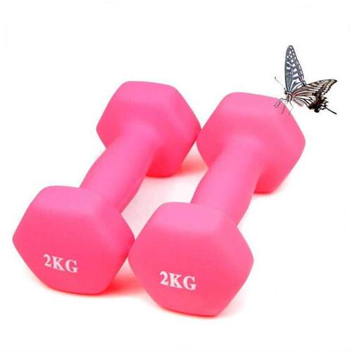 Female a pair of small dumbbell weights Men and women