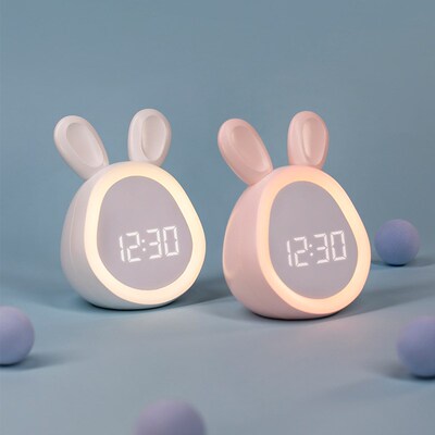 Bunny  Clock Lamp 圆圆兔闹钟伴睡灯 是闹钟也是夜灯 2in1设计
