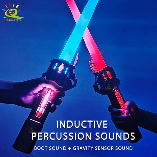 Retractable Lightsaber Finger Rotating Laser Sword Flash Lum