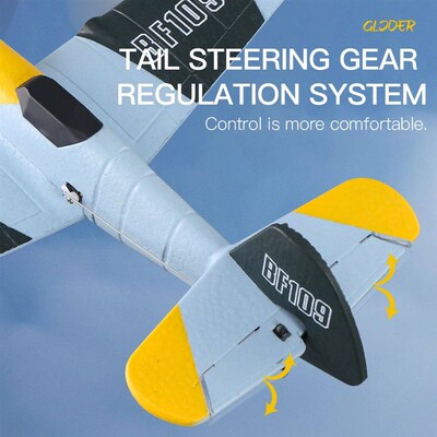 BF109 RC Plane 2.4G Remote Control Stunt Glider with Gyro, E