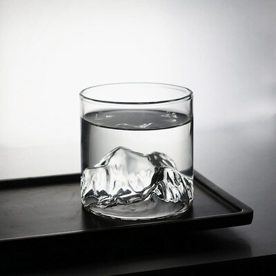 Small Transparent Glass Coffee Cup Mountain Glass Whisky Hea
