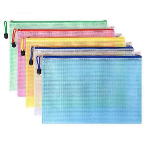 A4 transparent file bag zip file folder plastic file grid ca