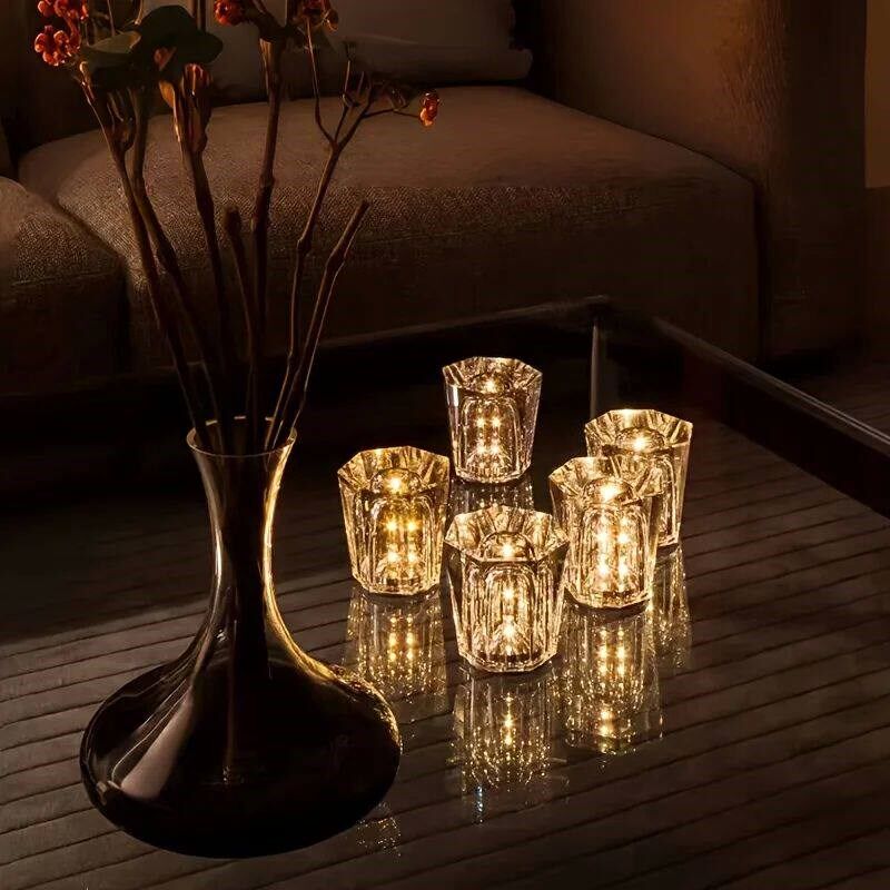 Crystal Diamond Night Light Restaurant Bar Table Light Atmos
