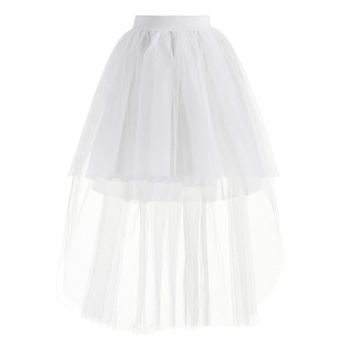 4 Colors Skirt Fashion Women Long Tulle Skirt Elegant Prince