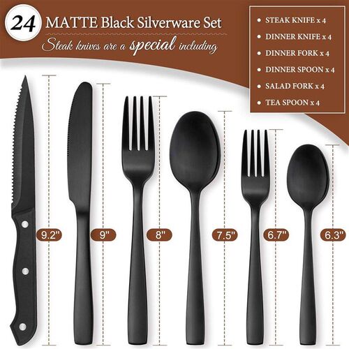 Silverware Set with Steak Knives Flatware Cutlery Set