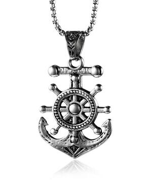 Fashion titanium steel pendant anchor titanium steel necklac