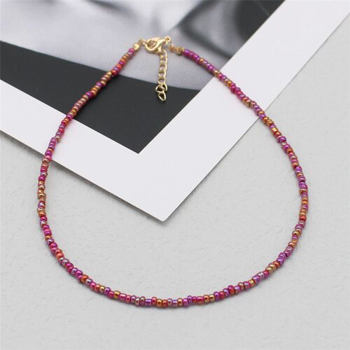Simple Seed Beads Strand Choker Women String Beaded Short  B