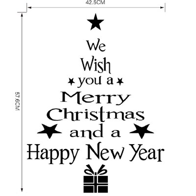 Merry Christmas Tree Wall Window Stickers Art Vinyl Decal