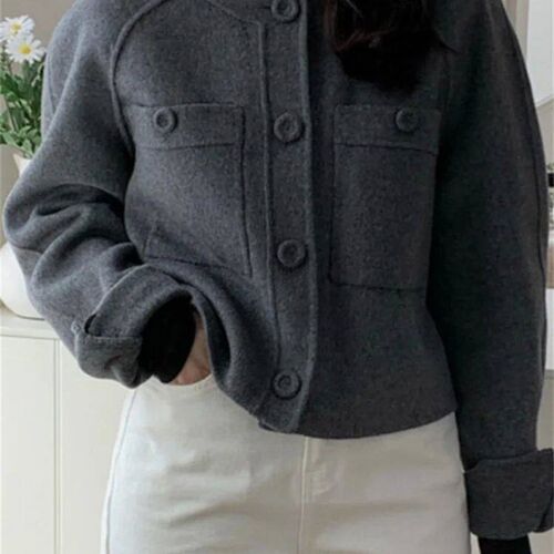 Cotvotee Pockets Coats for Women Autumn Winter 2023 Fashion