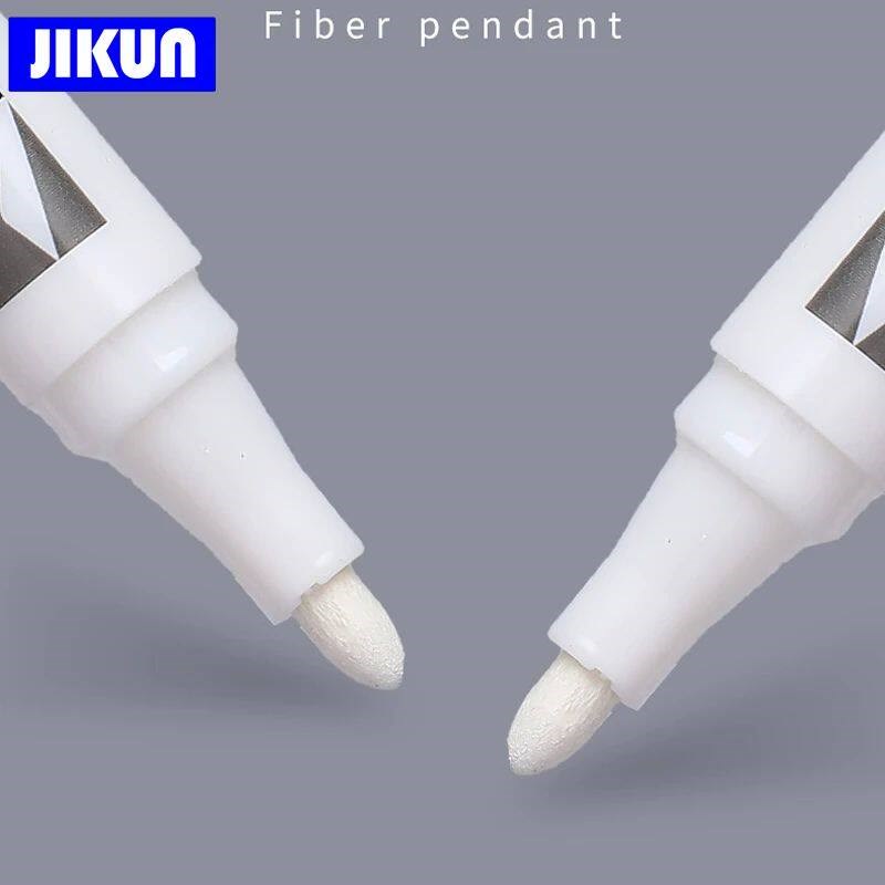 JIKUN 5pcs White Marker Pen Alcohol Paint Oily Tire Painting图片