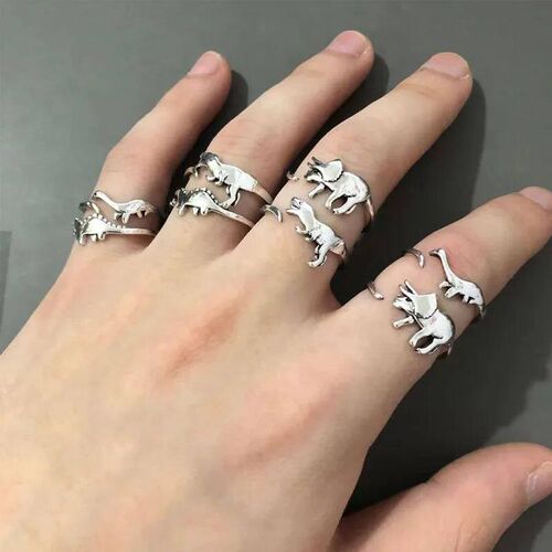 Dinosaur Open Adjustable Rings Long-necked Dragon Animal Rin