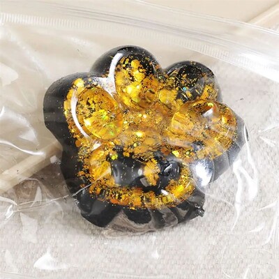 Dark Series Sequin Squishy Cat Foot Fidget Toy Slow Rebound
