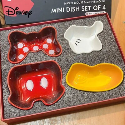 4pcs Mini Dinner Plates Set Tableware Cute Cartoon Ceramic C