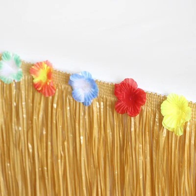 Straw Table Skirt Hawaiian Tiki Moana Themed Party Suitable