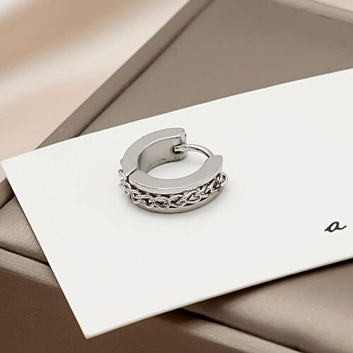 Personality cold wind diamond-studded circle ear buckle ins