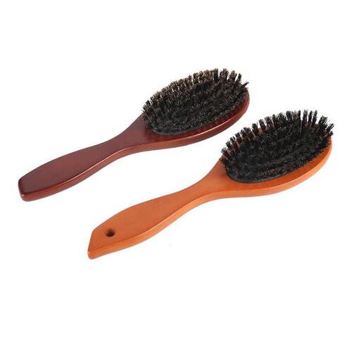 New Arrival Hair Brush Wood Handle Boar Bristle Beard Comb 1