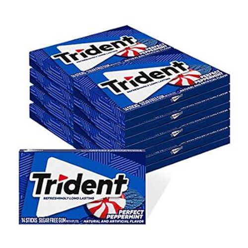 Trident Perfect Peppermint Sugar Free Gum, 14 Count (Pack
