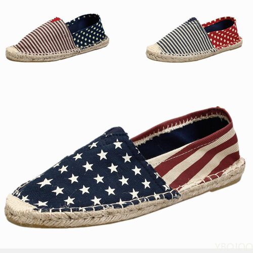 Mens Espadrilles Men Patchwork Slip on Summer Shoes Men Loaf
