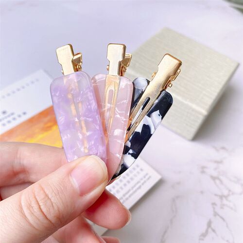 4/2Pcs Leopard Acetate Hair Clips Bangs Seamless Clip Makeup