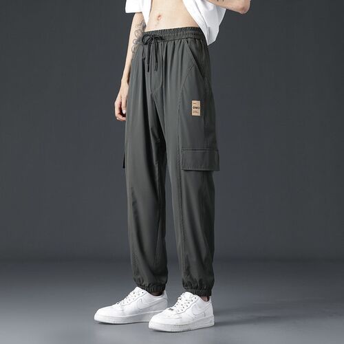 Ice Silk Casual Pants Mens Summer Thin Loose Fashionable te