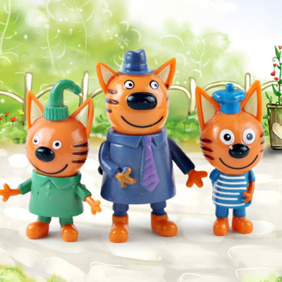 5pcs/lot Three Little Kittens Action Figure Toys Russian Car