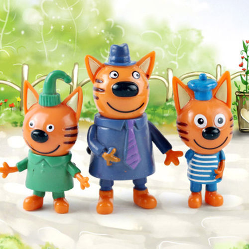5pcs/lot Three Little Kittens Action Figure Toys Russian Car