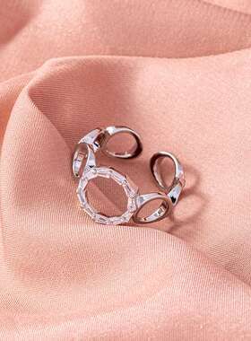 Accessories fashion simple opening geometric circle zircon r