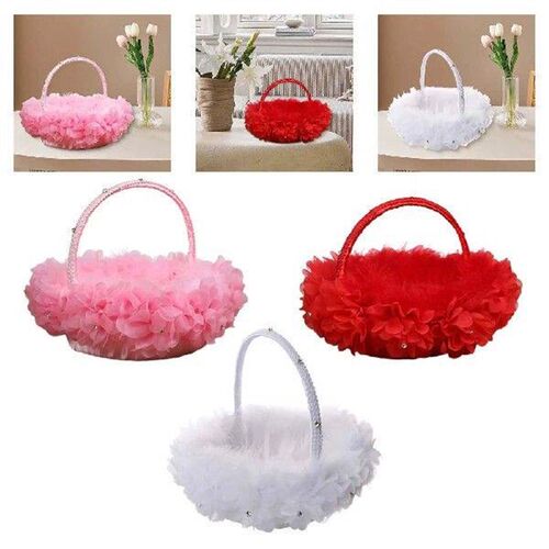 Flower Girl Basket Bridal Flower Girl Shower Table Feather