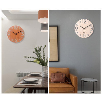 Wooden 3D Wall Clock Modern Design Nordic Brief Living Room