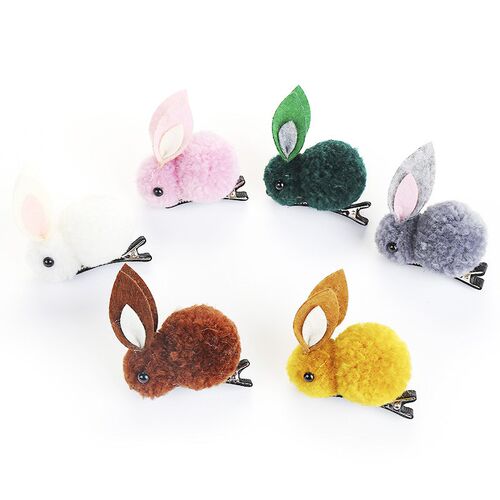Korean Childrens Hair Clips Cute Rabbit Elastic Hair Rubber