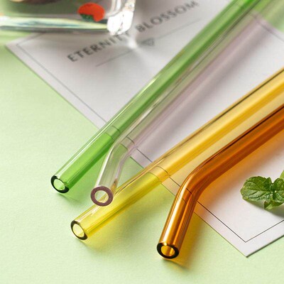 Bolimei color glass straw high borosilicate transparent gla