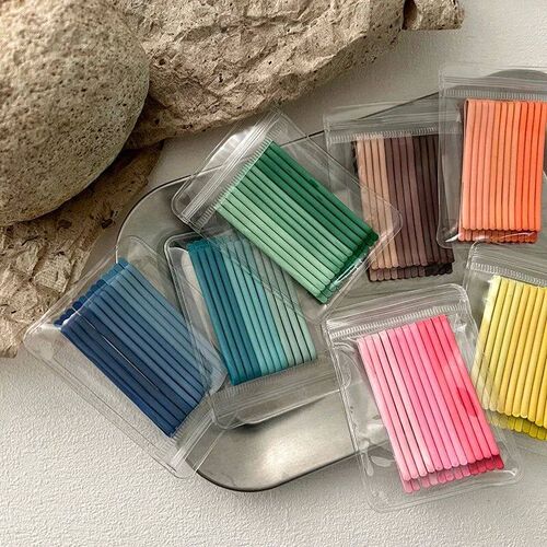 12pcs Candy Color Metal Hair Clips Curly Wavy Grips Hairstyl
