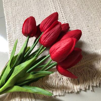 5/10Pcs Tulips Artificial Flower PU Real Touch Tulip Bouquet