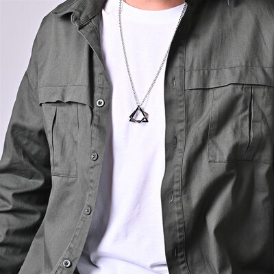Geometry Interlocking Square Triangle Male Pendant for Men S