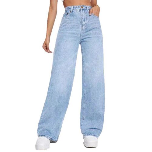 2025 Fashion Womens Jeans Womens High Waist Slim Straight