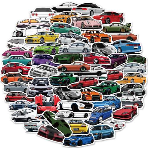10/20/50/100pcs Racing Car ers Skateboard Bike Motorcycle Tr