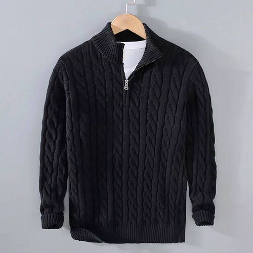 Autumn Winter New Men pullover Sweater Mens Stand Collar Ha