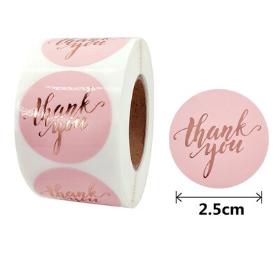 500pcs Round Labels Kraft Paper Thank You Sticker Dragees Ca