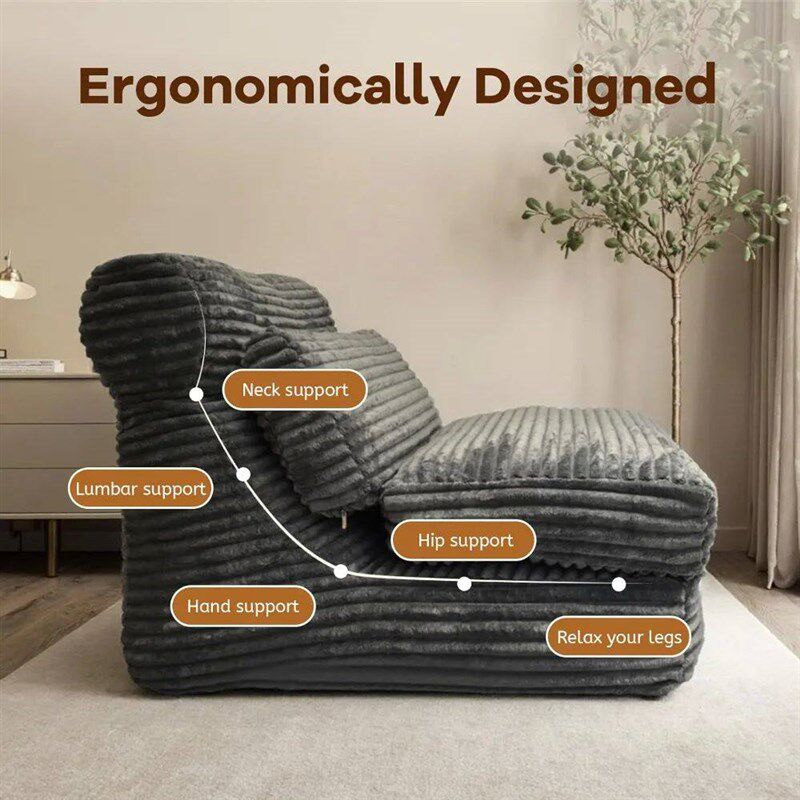 82 Oversized Folding Futon Sofa Bed, Convertible Chaise Lo图片