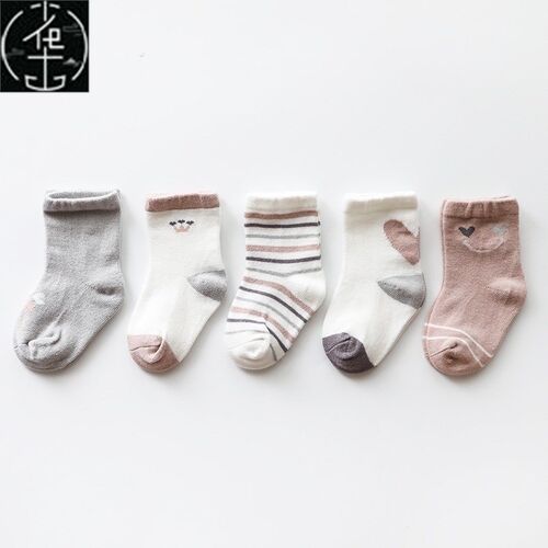 5Pairs Newborn Baby Socks Cotton Autumn Infant sock Clothes