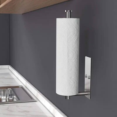 1PC Paper Towel Holder Under Cabinet Wall Mount Stainless St