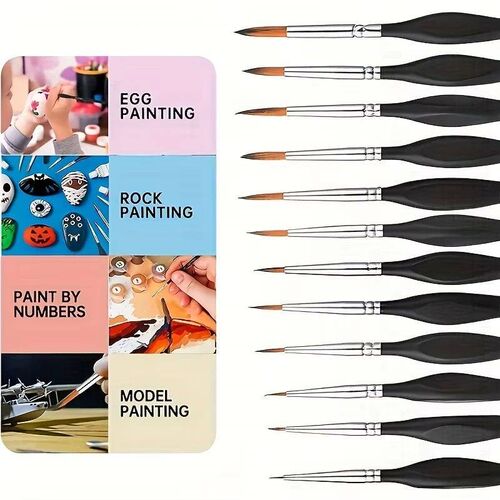 11pcs Watercolor Paint Brush Set for Fine Detail - Durable M