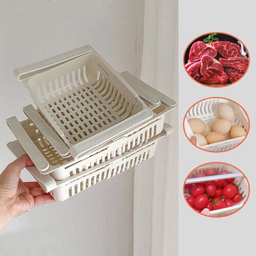 1Pcs Refrigerator Organizer Retractable Multifunctional Tier