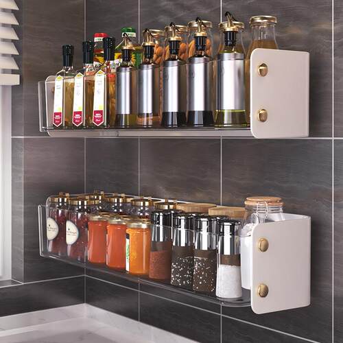 Luxurious Kitchen Organizer Spice Storage Rack Punch Free Se