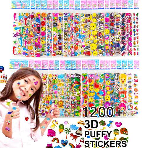 Kids ers 40 20 Different Sheets 3D Puffy Bulk ers for Girl B