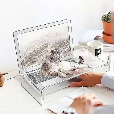 Desk Monitor Stand Clear Laptop PC Holder Computer Riser