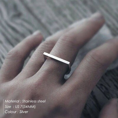 e-Manco rendy Stainless Steel Rings for Women Vintage Geomet
