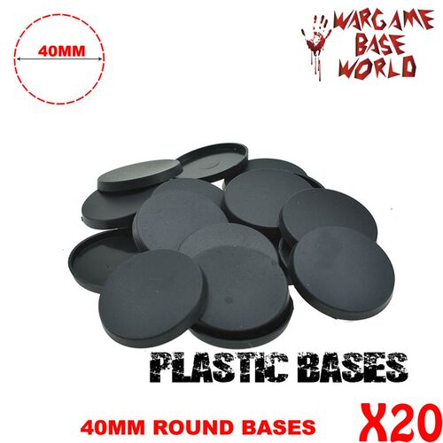 20PCS 40mm Gaming Miniatures plastic round bases for wargame